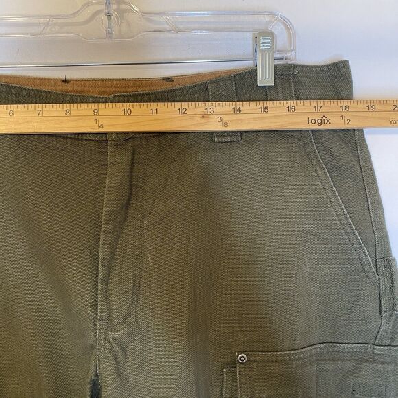 Duluth Trading Cargo Canvas Pants Men’s 36x29 Olive Green Work Outdoor Casual - Picture 3 of 12